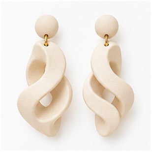 Crystal Crescent Gold Plated Stud Earrings
